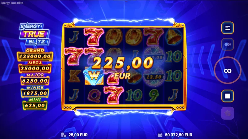 Energy True Blitz - সংগৃহীত ক্যাশ চিহ্ন থেকে জয়
